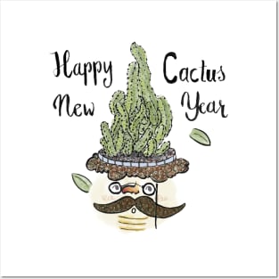 Happy cactus new year (ear fly off) Posters and Art